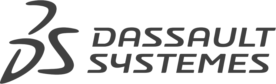 Dassault Systems Logo - A stylized blue and white eagle head with the company name written in blue letters below it.