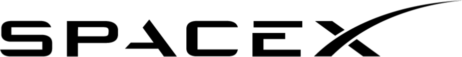 Space X logo with an interlocking design of stylized "S" and "X" in black and white